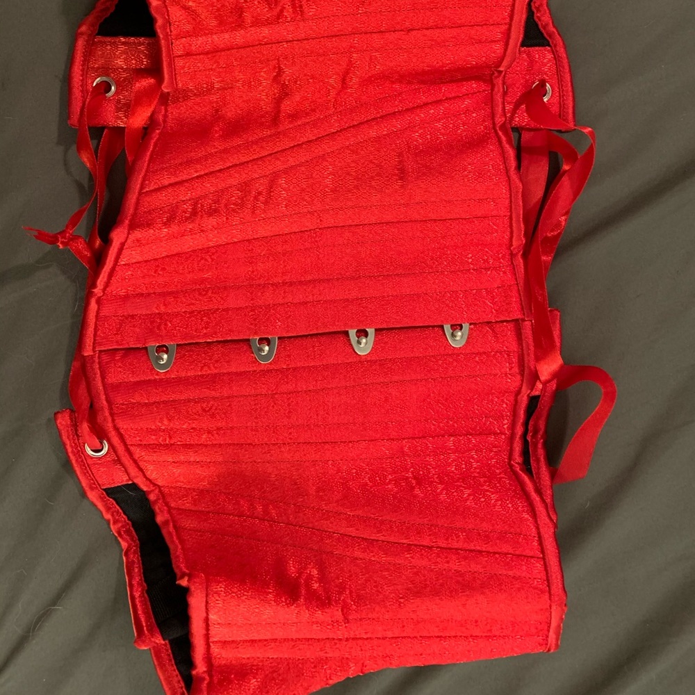 Timeless trends short hourglass corset red 24 inch